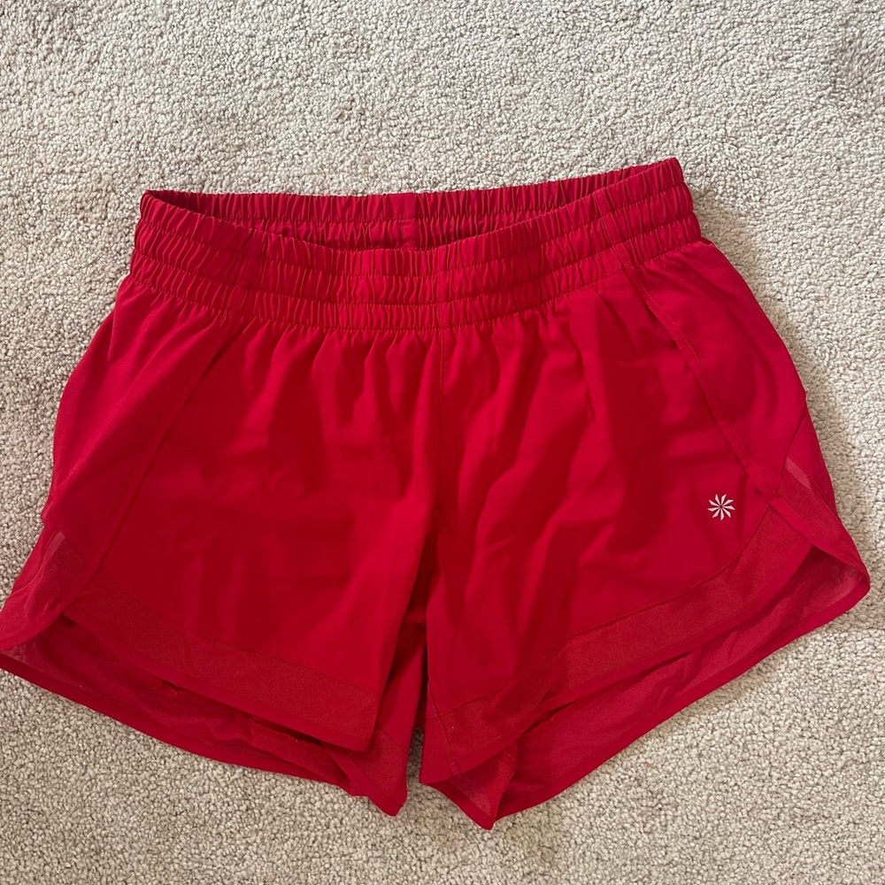 Athleta mesh racer run mid rise 4 short